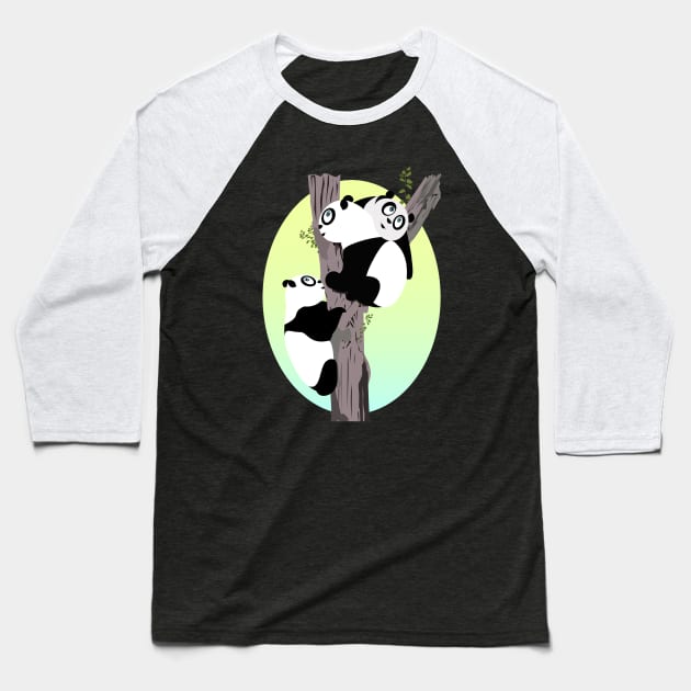 Pandas in a tree Baseball T-Shirt by adamzworld